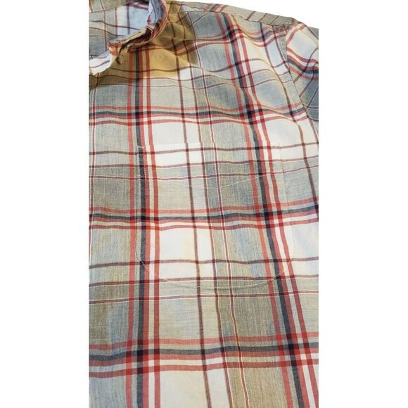 J. Crew Shirt‎ Mens Medium M Red Plaid Check Button Up Long Sleeve Preppy Casual - Picture 10 of 13
